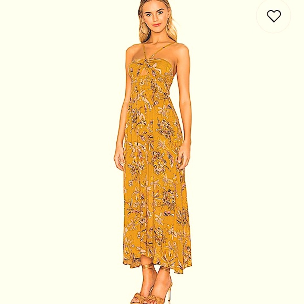 FREE PEOPLE | ONE STEP AHEAD | FLORAL YELLOW MAXI